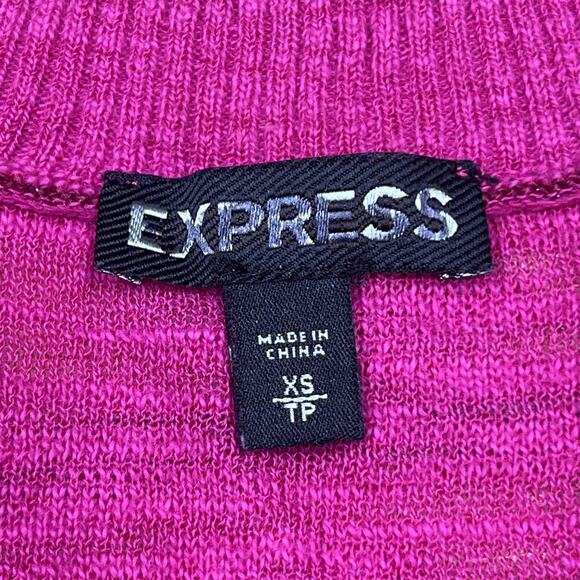 Express Y2K Deep V Neck Lightweight Sweater Women’s Size XS Pink Babydoll - Picture 5 of 11